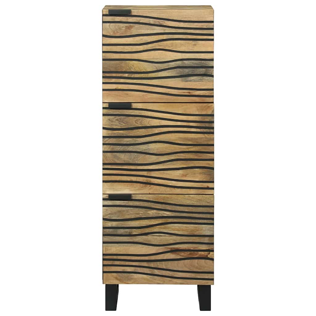 Vysoká Skříň Hnědá 40 X 33 X 110 Cm Masivní Mangovníkové Dřevo
