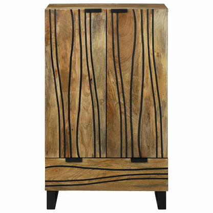 Vysoký Skříň Hnědá 60 X 33 X 100 Cm Masivní Mangovníkové Dřevo