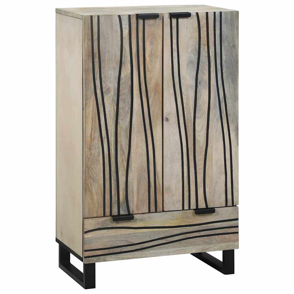 Vysoký Skříň Hnědá 60 X 33 X 100 Cm Masivní Mangovníkové Dřevo