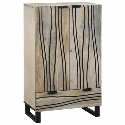 Vysoký Skříň Hnědá 60 X 33 X 100 Cm Masivní Mangovníkové Dřevo