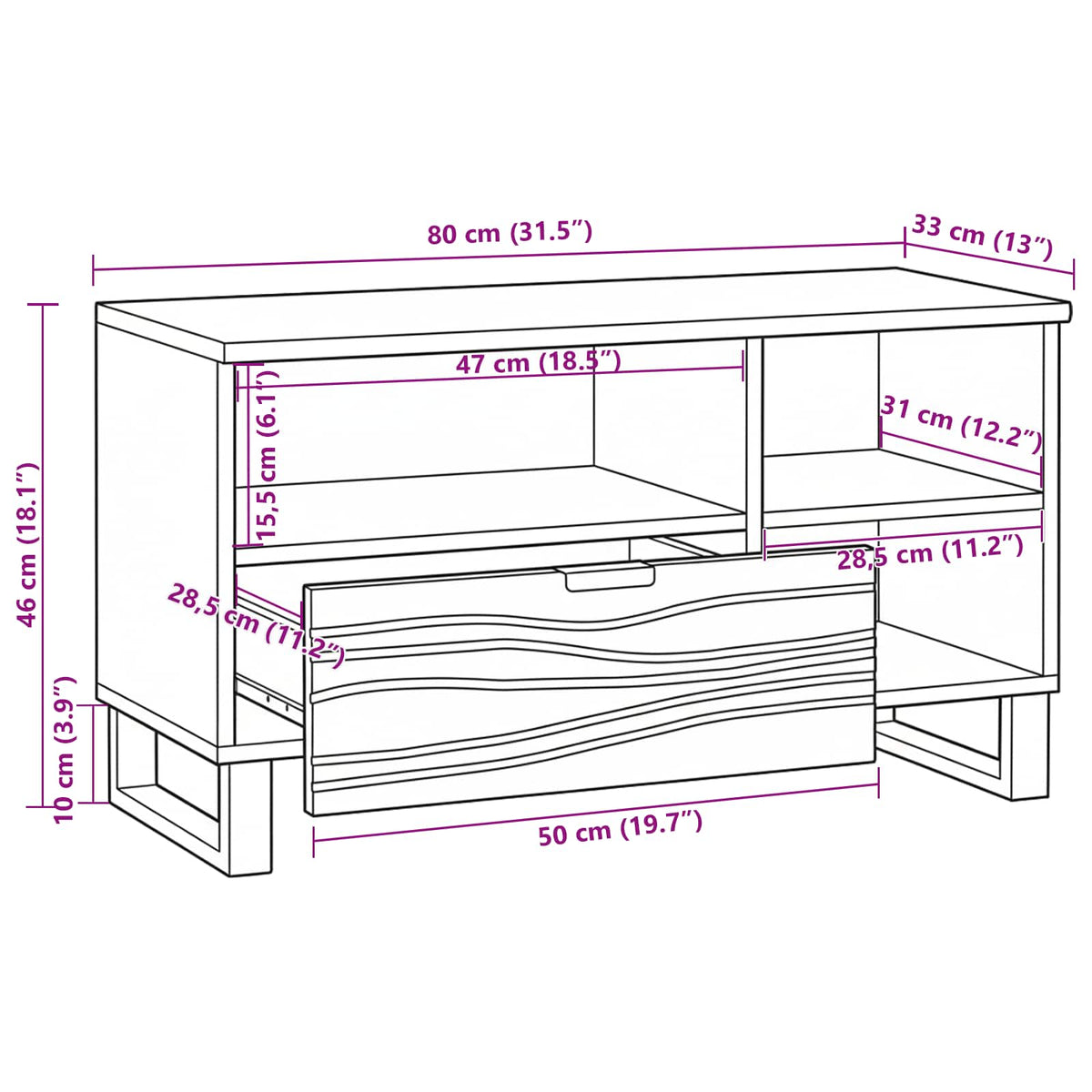 Tv Jednotky 80 X 33 X 46 Cm Kompozitní Dřevo