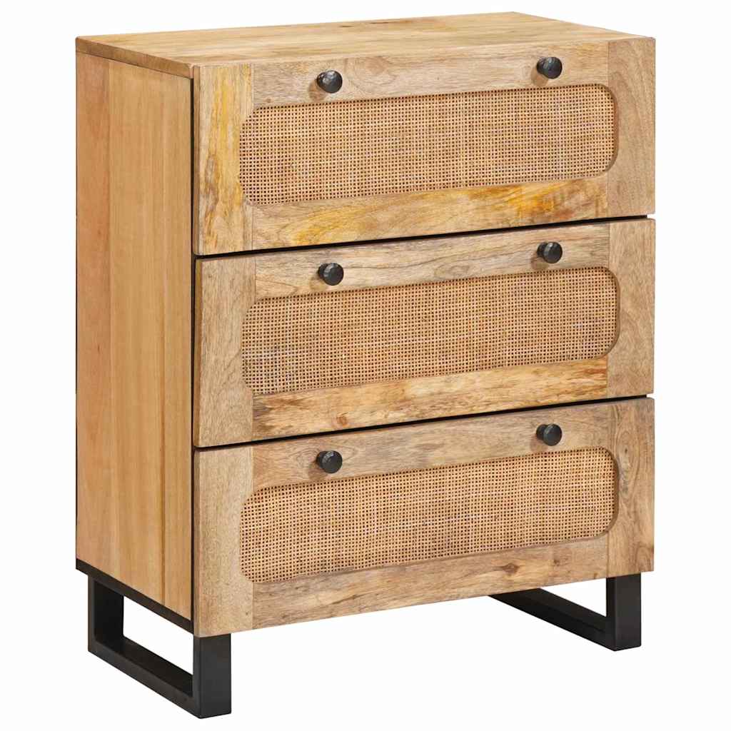 Servírovací Skříň Hnědá 60 X 33 X 75 Cm Masivní Mangové Dřevo