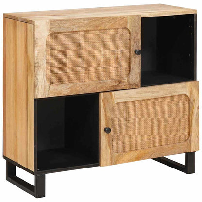 Servírovací Skříň Hnědá 80 X 33 X 75 Cm Masivní Mangové Dřevo