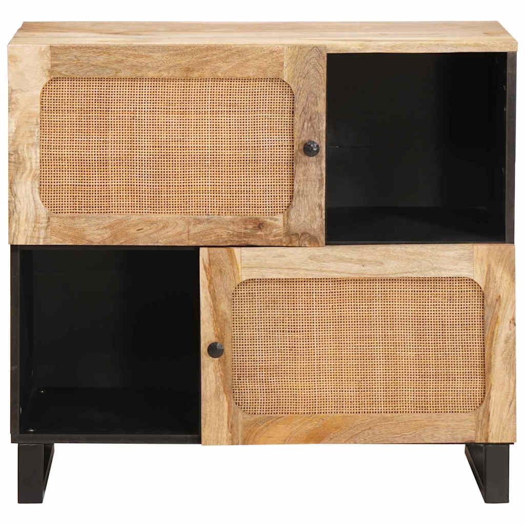 Servírovací Skříň Hnědá 80 X 33 X 75 Cm Masivní Mangové Dřevo