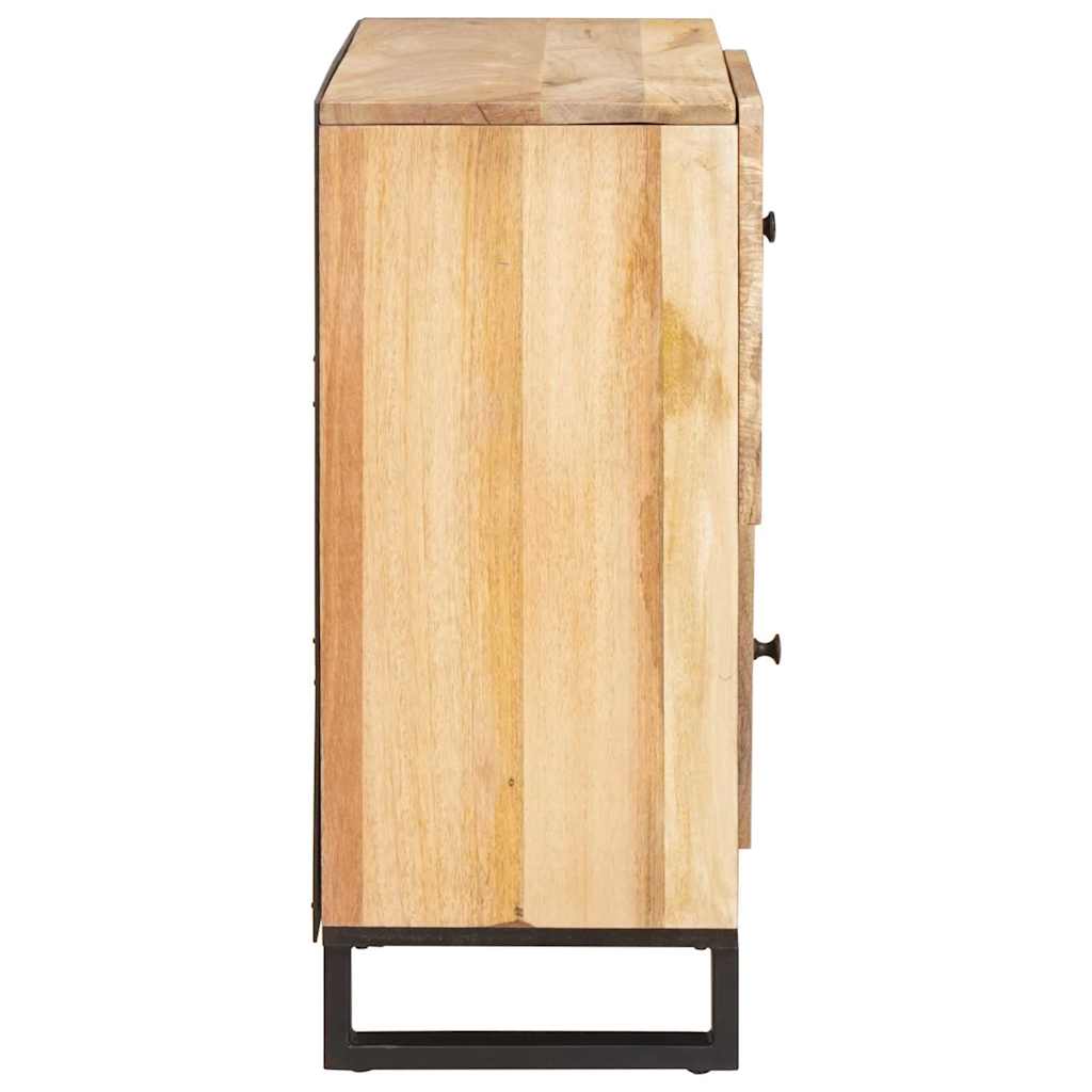 Servírovací Skříň Hnědá 80 X 33 X 75 Cm Masivní Mangové Dřevo