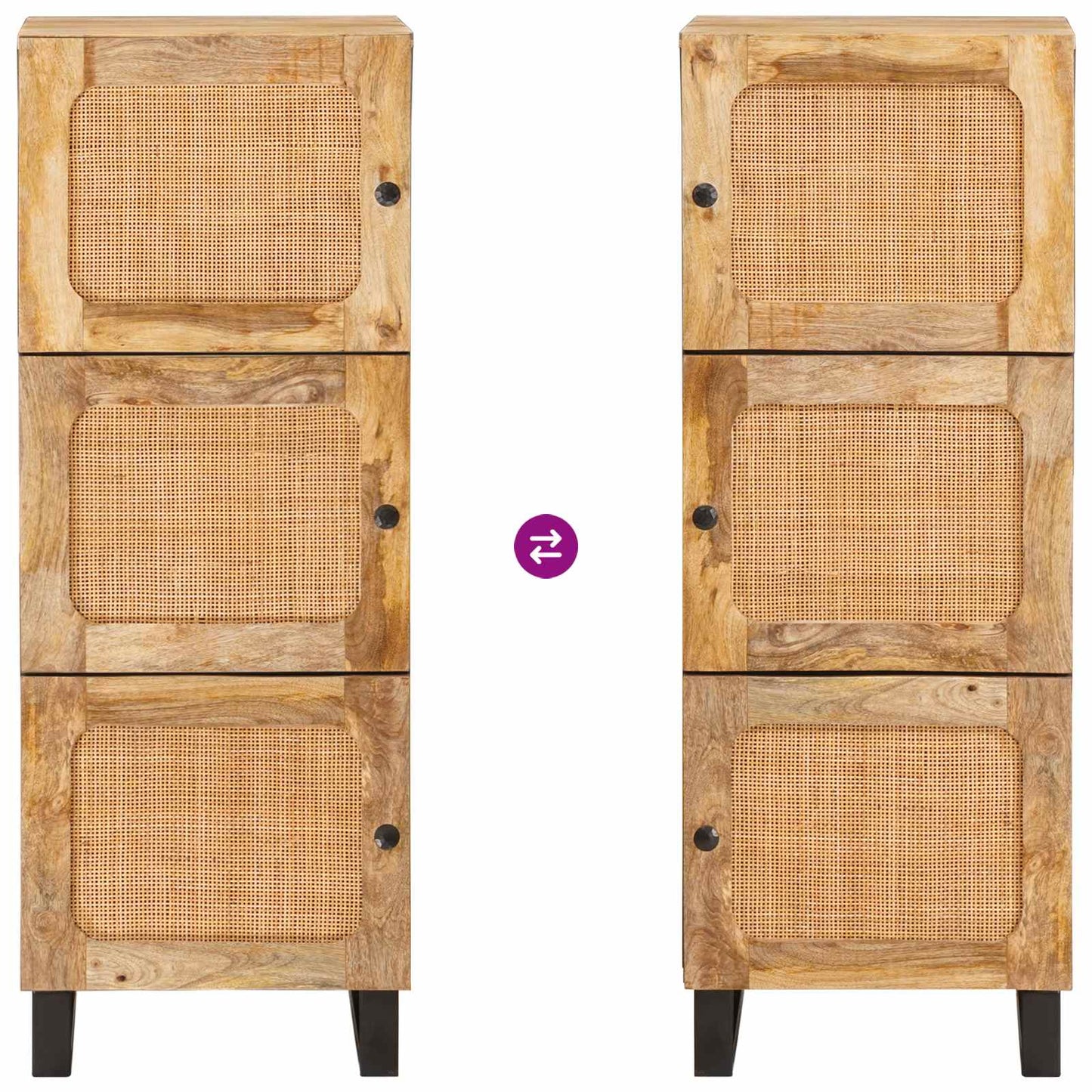 Vysoký Bufet Hnědá 90 X 33 X 75 Cm Masivní Mangové Dřevo