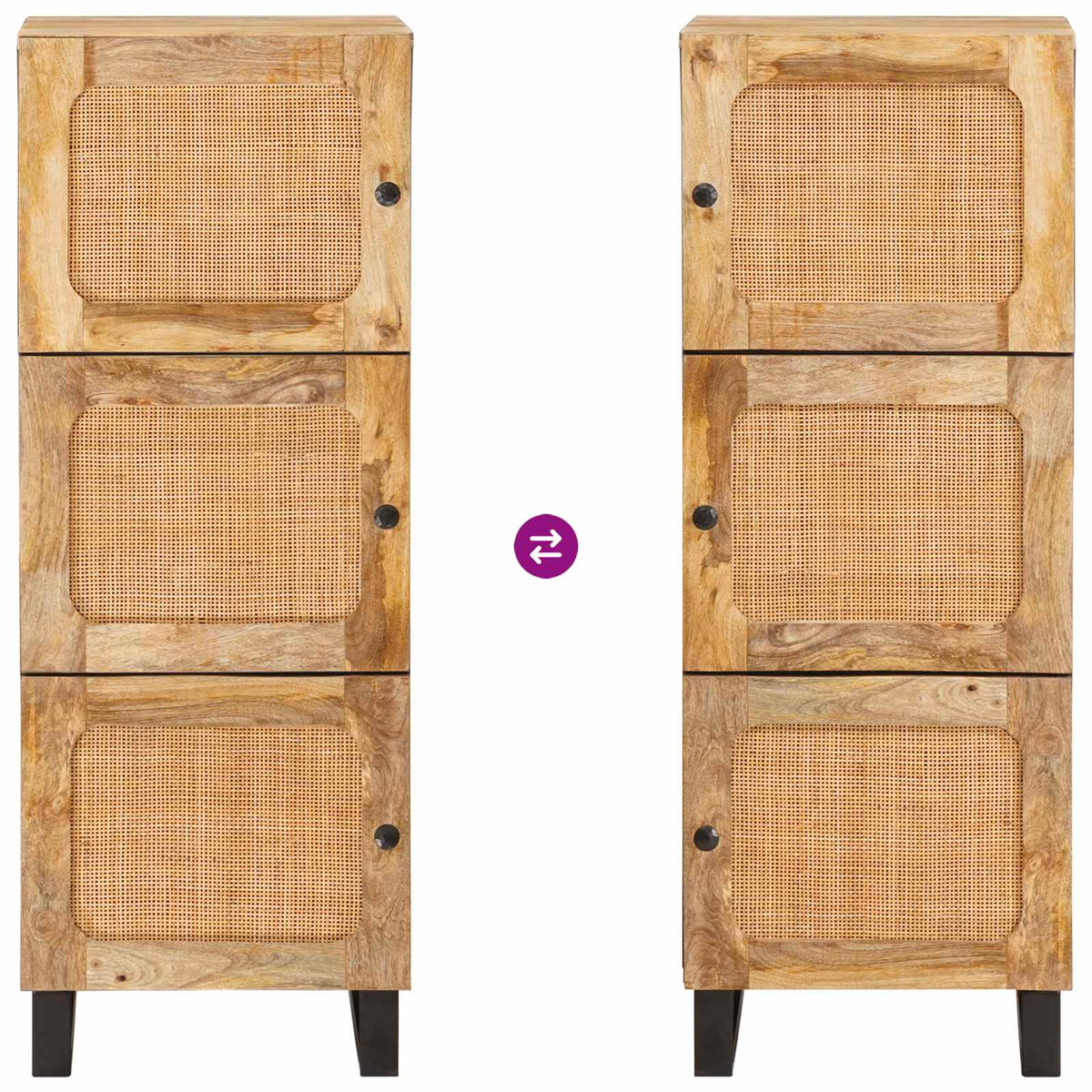 Vysoký Bufet Hnědá 90 X 33 X 75 Cm Masivní Mangové Dřevo