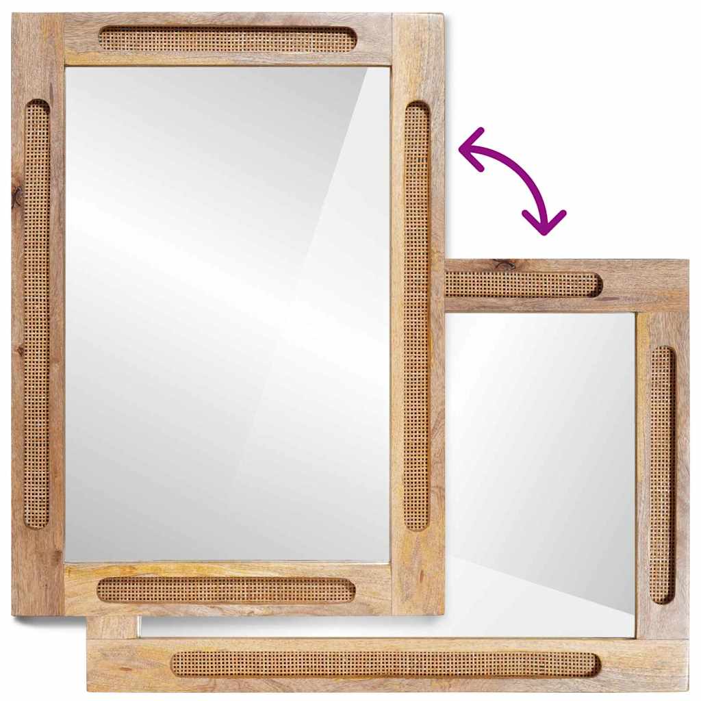 Koupelnové Zrcadlo Hnědá 50 X 2,5 X 70 Cm Masivní Mangové Dřevo