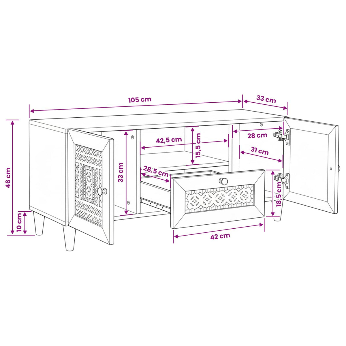 Tv Jednotky Světle Hnědá 105 X 33 X 46 Cm Kompozitní Dřevo