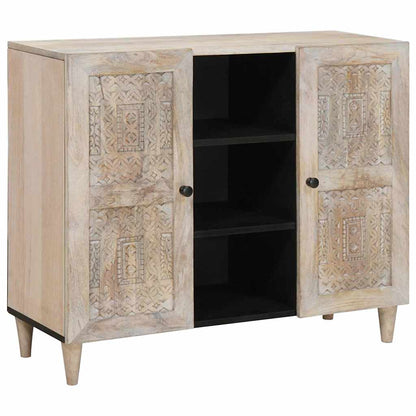 Servírovací Skříň 90 X 33 X 75 Cm Masivní Mangové Dřevo