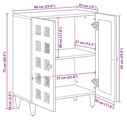 Servírovací Skříň 60 X 33 X 75 Cm Masivní Mangové Dřevo