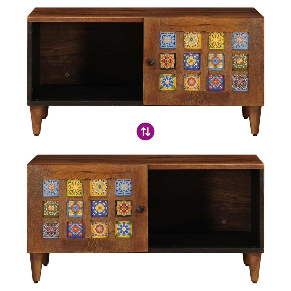 Konferenční Stolek Hnědá 80 X 50 X 40 Cm Masivní Mangové Dřevo