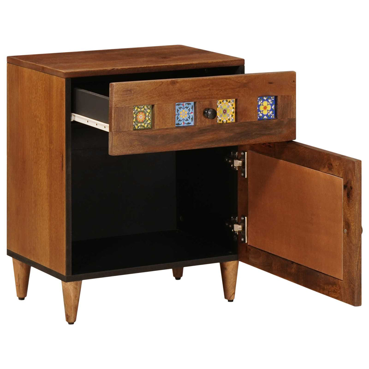 Noční Skříňka Hnědá 50 X 33 X 60 Cm Masivní Mangové Dřevo