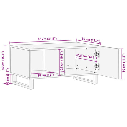 Konferenční Stolek Hnědá 80 X 50 X 40 Cm Masivní Mangové Dřevo