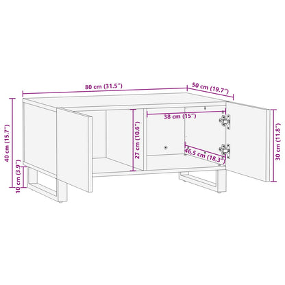 Konferenční Stolek Hnědá 80 X 50 X 40 Cm Masivní Mangové Dřevo