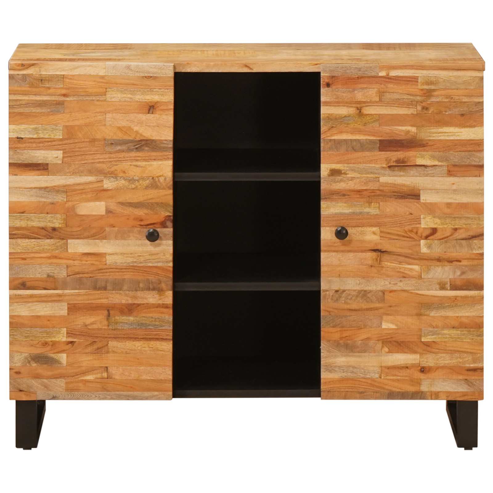 Boční Skříňka Hnědá 90 X 33 X 75 Cm Masivní Mangové Dřevo