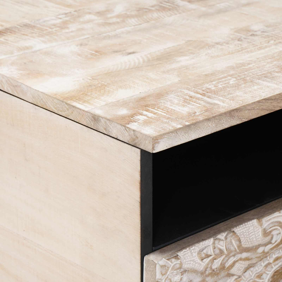 Konferenční Stolek 80 X 54 X 40 Cm Masivní Mangové Dřevo