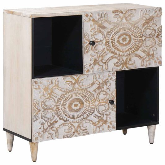 Servírovací Skříň 80 X 33,5 X 75 Cm Masivní Mangové Dřevo