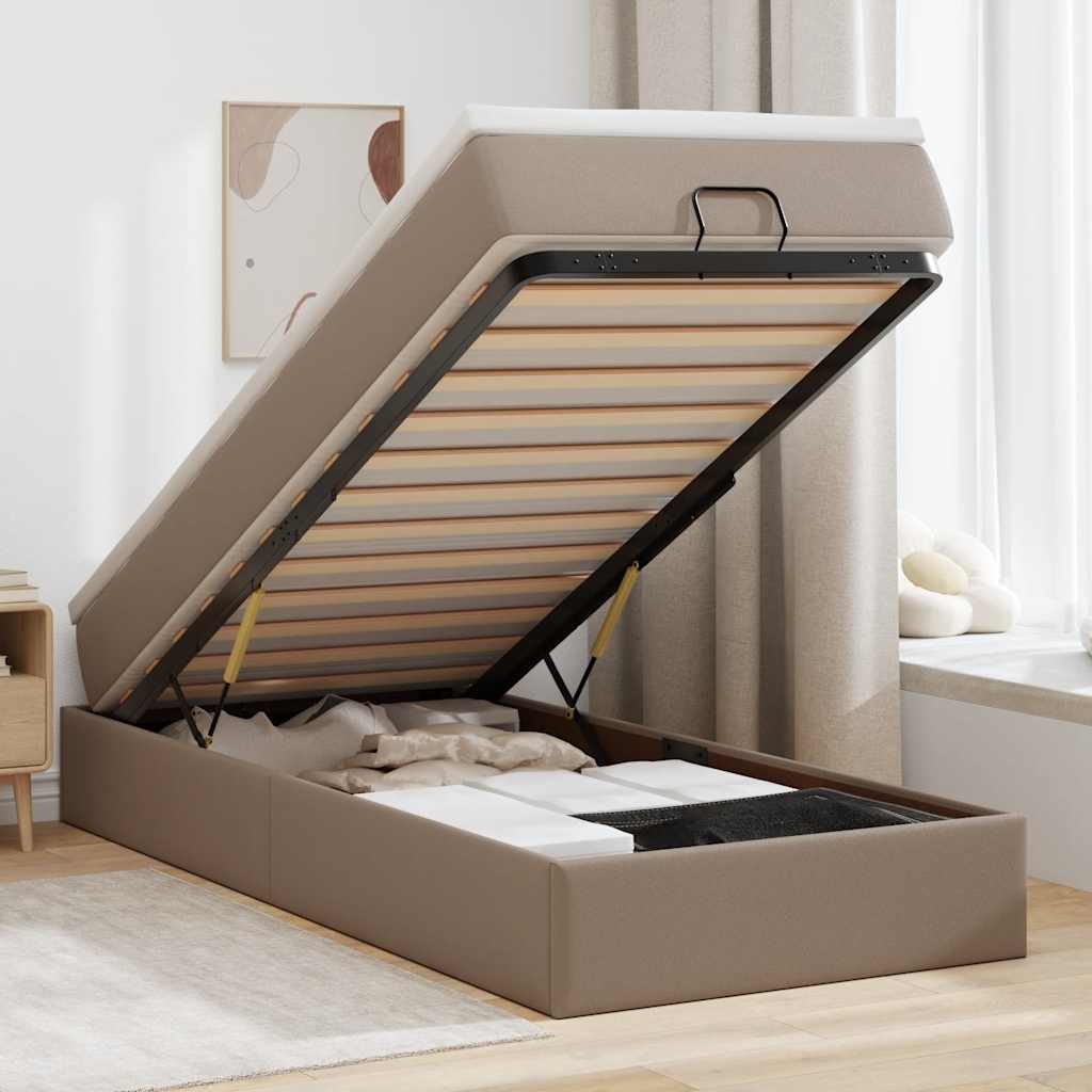 Osmanský Rám Postele S Matrací Bílý 90X200Cm Umělá Kůže