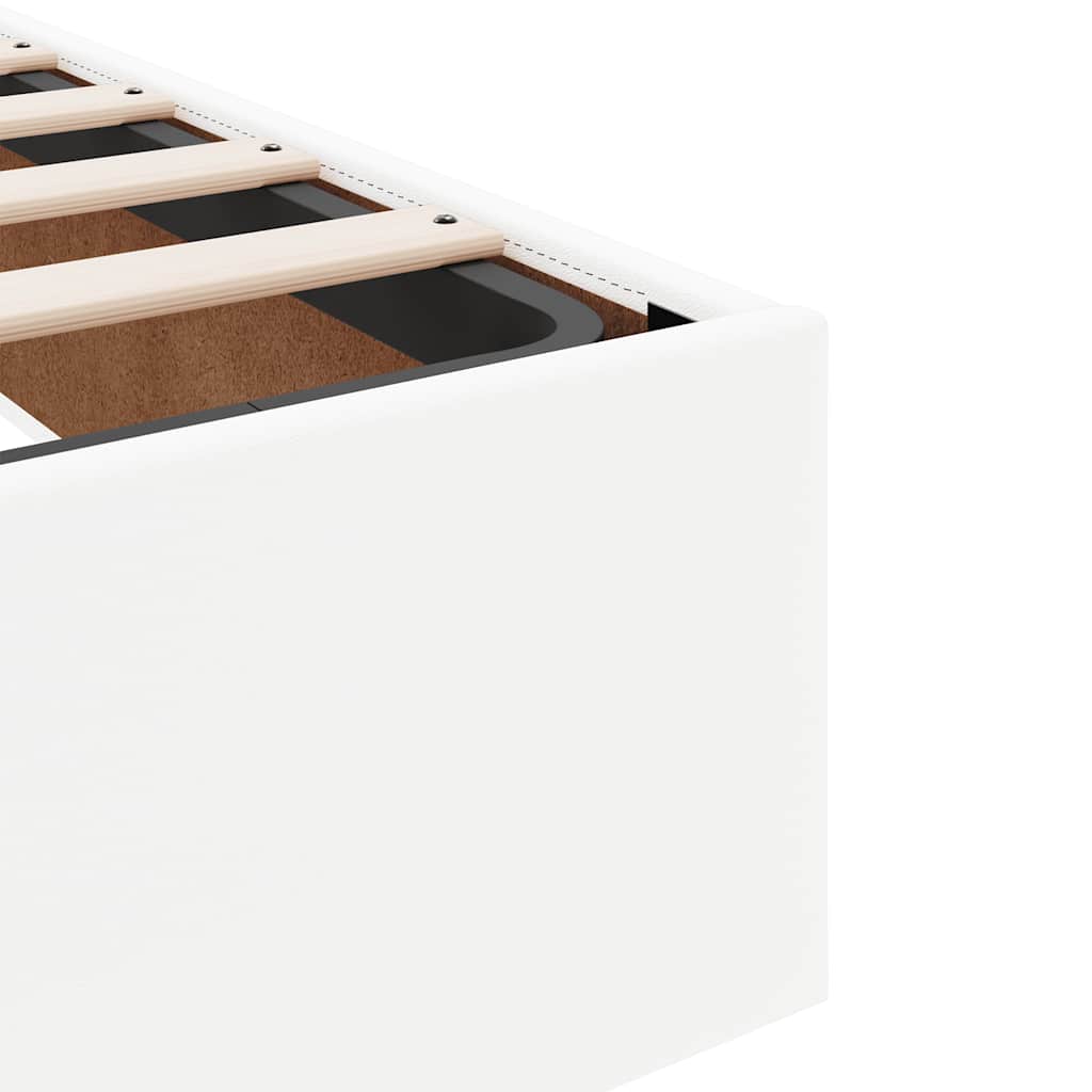 Osmanský Rám Postele S Matrací Bílý 90X200Cm Umělá Kůže