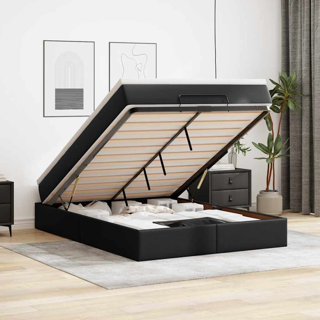 Osmanský Rám Postele S Matrací Bílý 90X200Cm Umělá Kůže