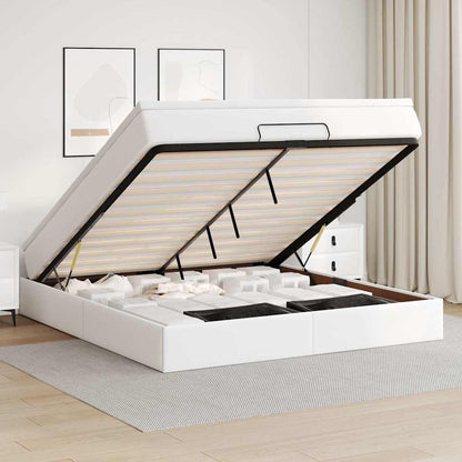 Osmanský Rám Postele S Matrací Bílý 90X200Cm Umělá Kůže