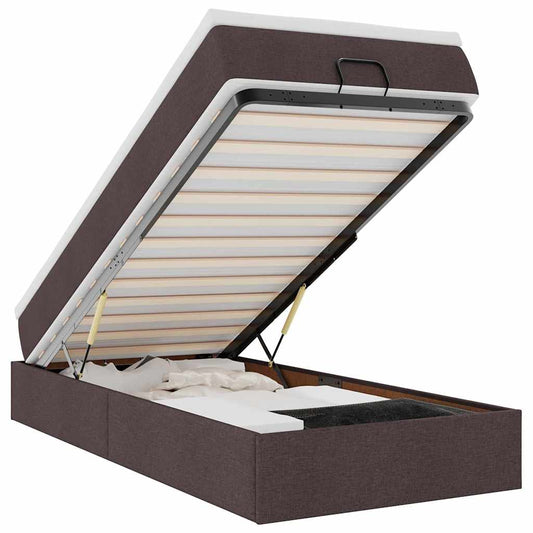 Osmanský Rám Postele S Matrací Tmavě Šedá 90X190Cm Textil