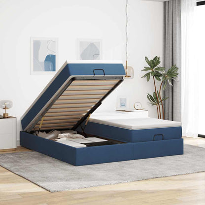 Osmanský Rám Postele S Matrací Černá 160X200Cm Textil