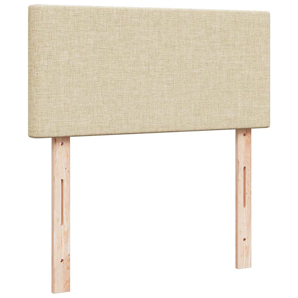 Osmanský Rám Postele S Matrací Krémově 80X200Cm Textil Krémová
