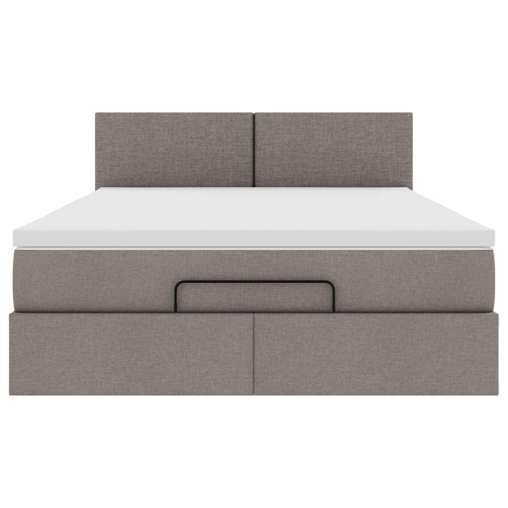 Osmanský Postel S Matrací Taupe 140X190 Cm Textil