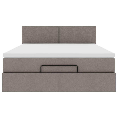 Osmanský Postel S Matrací Taupe 140X190 Cm Textil
