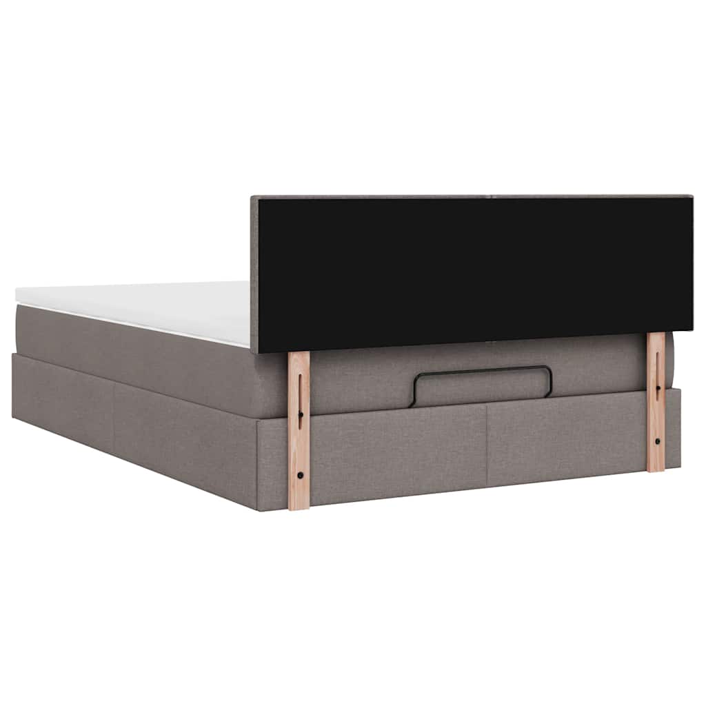 Osmanský Postel S Matrací Taupe 140X190 Cm Textil
