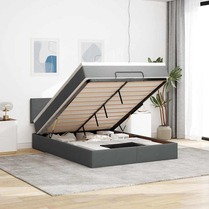 Osmanský Rám Postele S Matrací Krémově 80X200Cm Textil Krémová