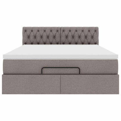 Osmanský Postel S Matrací Taupe 140X190 Cm Textil