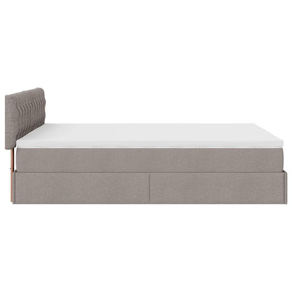 Osmanský Postel S Matrací Taupe 140X190 Cm Textil