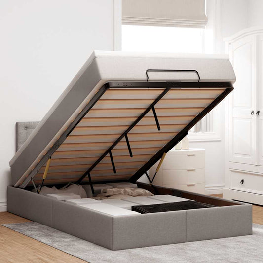 Osmanský Rám Postele S Matrací 120X200Cm Textil Taupe