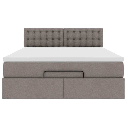 Osmanský Postel S Matrací Taupe 140X190 Cm Textil