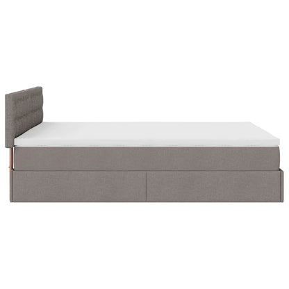 Osmanský Postel S Matrací Taupe 140X190 Cm Textil