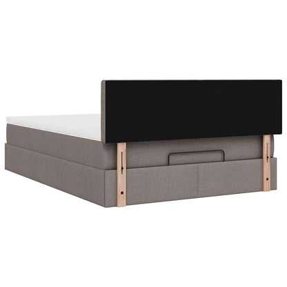 Osmanský Postel S Matrací Taupe 140X190 Cm Textil