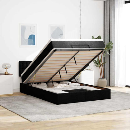 Osmanský Rám Postele S Matrací Tmavě Šedá 80X200Cm Textil Tmavě Hnědá