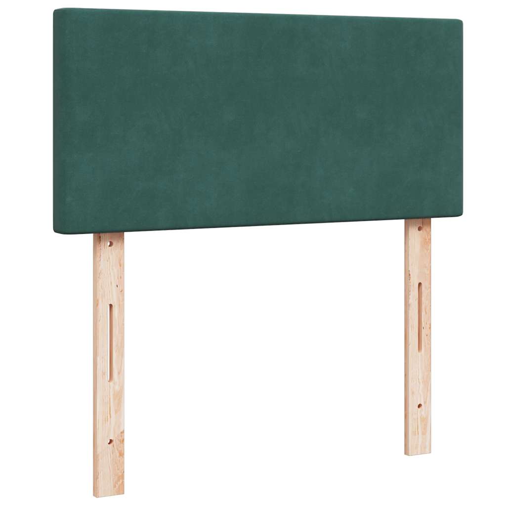 Osmanský Rám Postele S Matrací Tmavě Šedá 90X200Cm Samet Tmavě Zelená