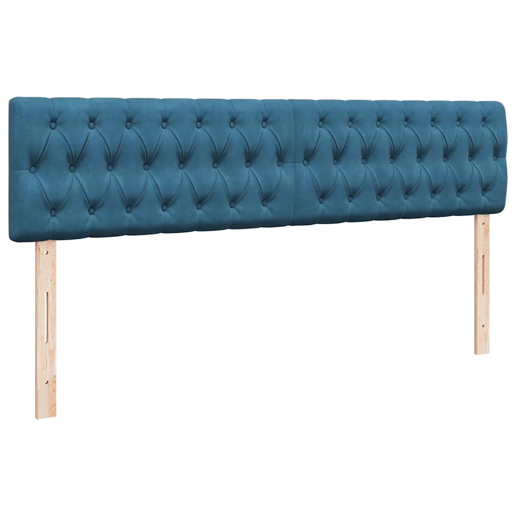 Osmanský Rám Postele S Matrací Tmavě Modrá 200X200 Cm Samet