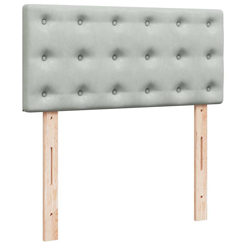 Osmanský Rám Postele S Matrací 90X200Cm Samet Světle Šedá