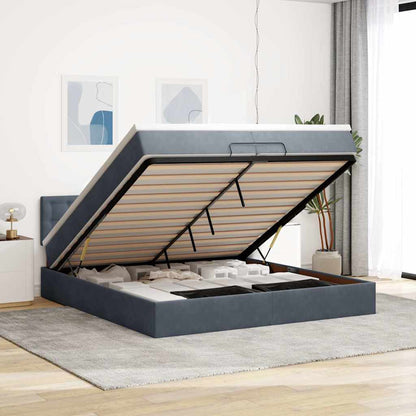 Osmanský Rám Postele S Matrací 100X200Cm Samet Tmavě Šedá