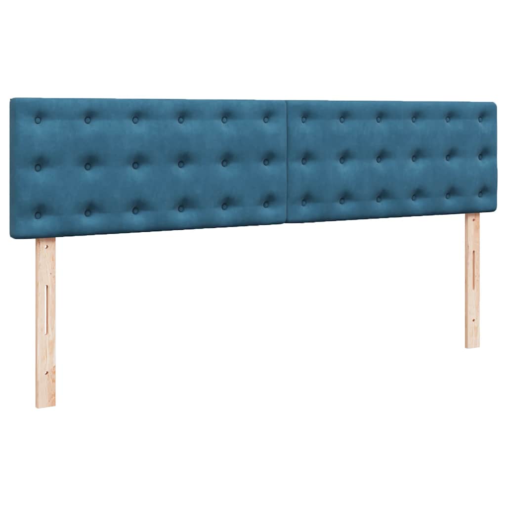 Osmanský Rám Postele S Matrací Tmavě Modrá 200X200 Cm Samet