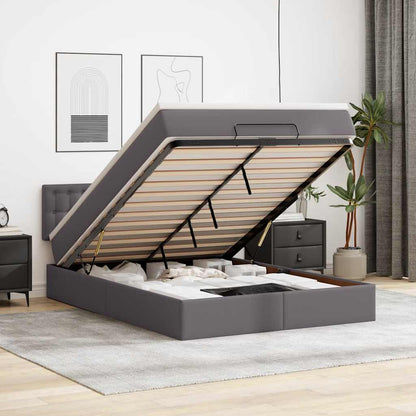 Osmanský Rám Postele S Matrací Černá 90X190Cm Cm Umělá Kůže