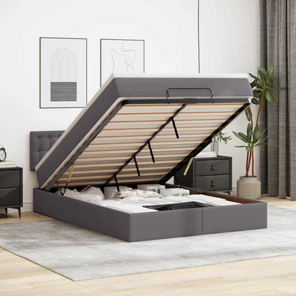 Osmanský Rám Postele S Matrací Černá 90X190Cm Cm Umělá Kůže
