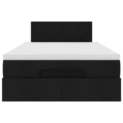 Osmanský Postel S Matrací Černá Textil Černá