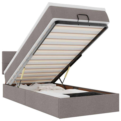 Osmanský Rám Postele S Matrací 90X190Cm Textil Taupe