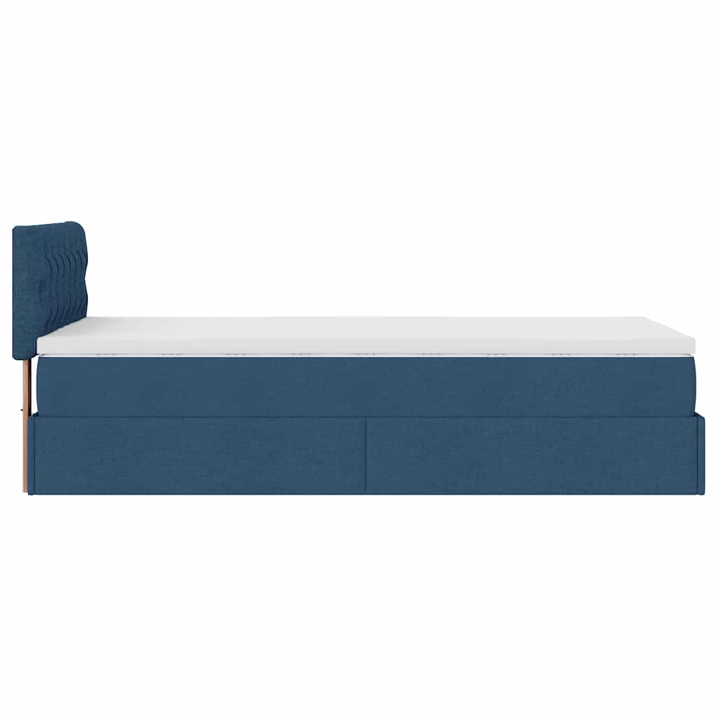 Osmanský Rám Postele S Matrací 90X190Cm Textil Modrá
